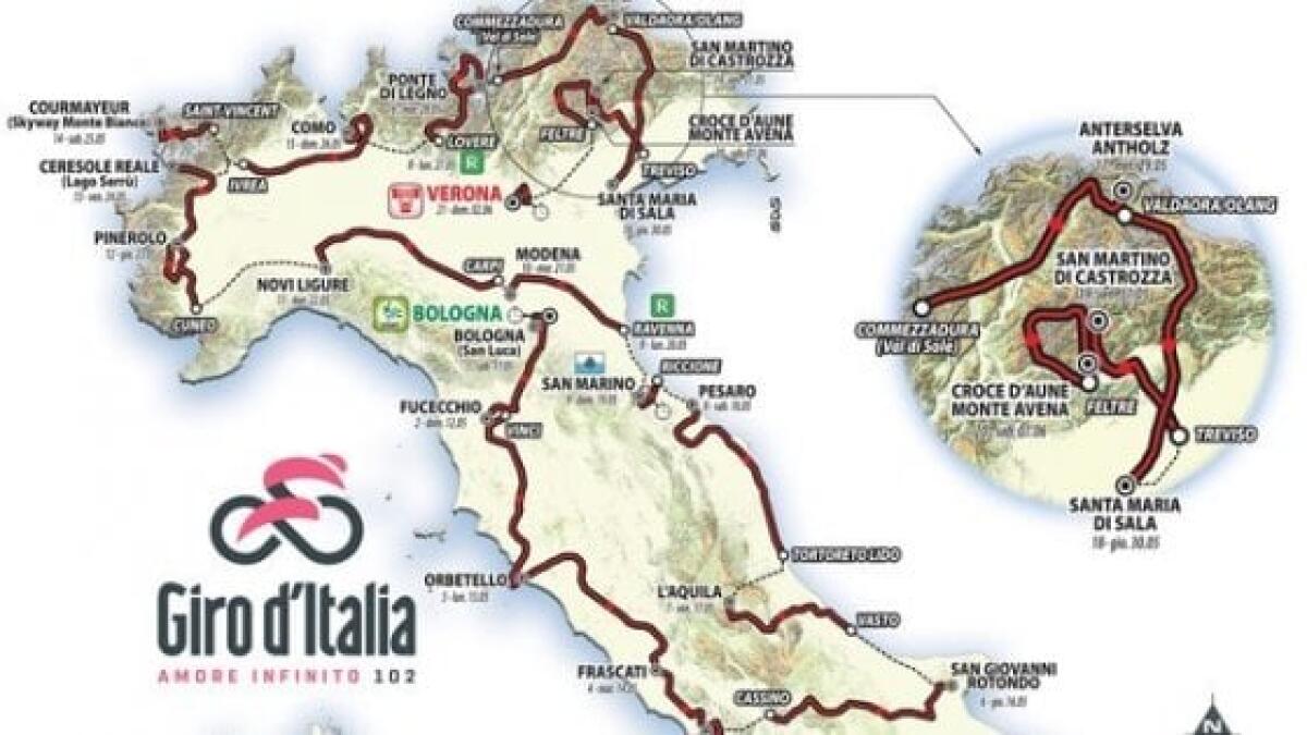 GIRO D'ITALIA 2019, SVELATO IL PERCORSO - 