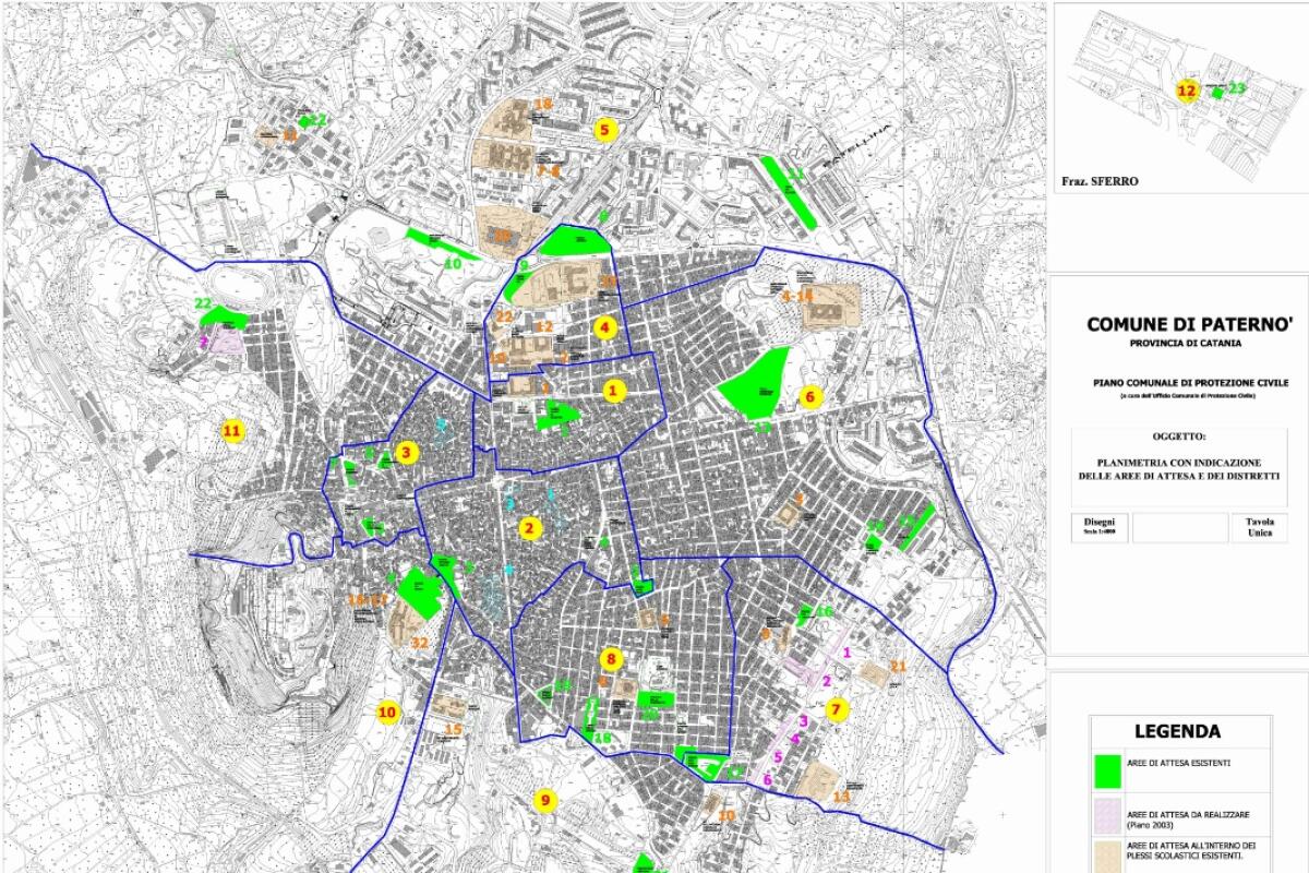 PATERNÒ, LE AREE DI ATTESA IN CASO DI EVENTI SISMICI - 