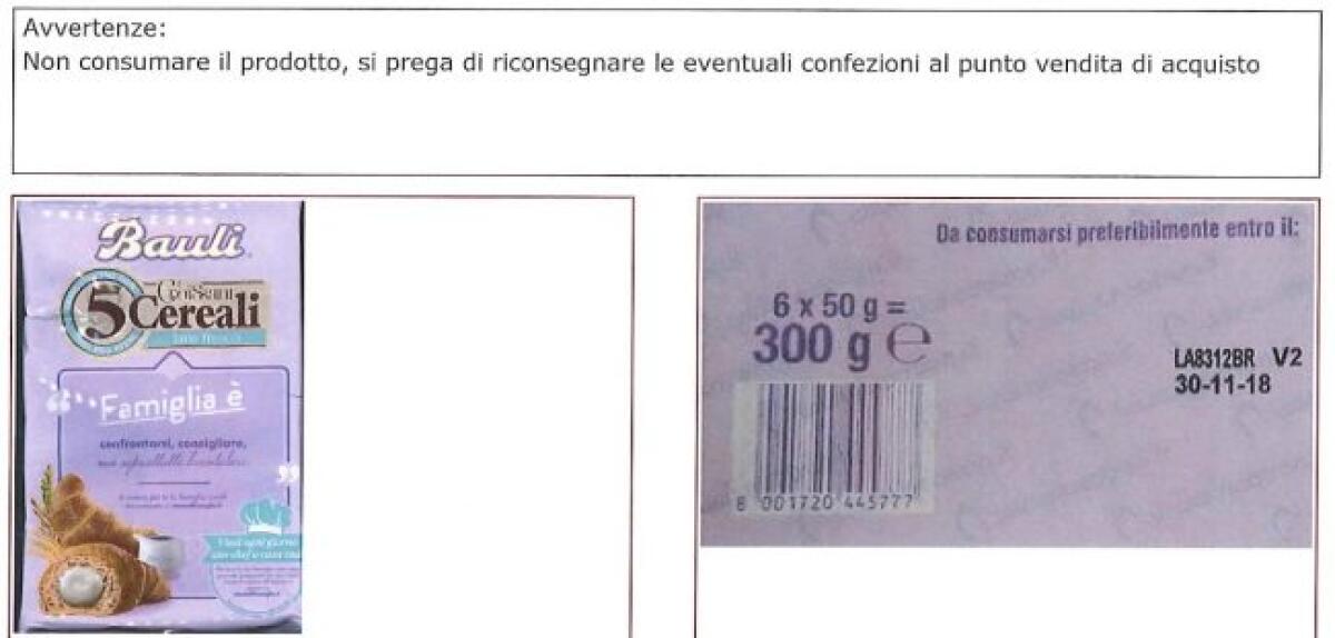 SALMONELLA NEI CROISSANT BAULI, MINISTERO SEGNALA RICHIAMO LOTTO DI CROISSANT CON CREMA AL LATTE PER RISCHIO MICROBIOLOGICO - 