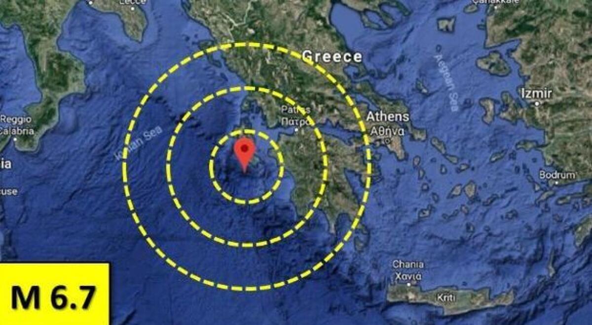 SISMA DI MAGNITUDO 6.8 AL LARGO DELLA GRECIA, AVVERTITO ANCHE A CATANIA - 