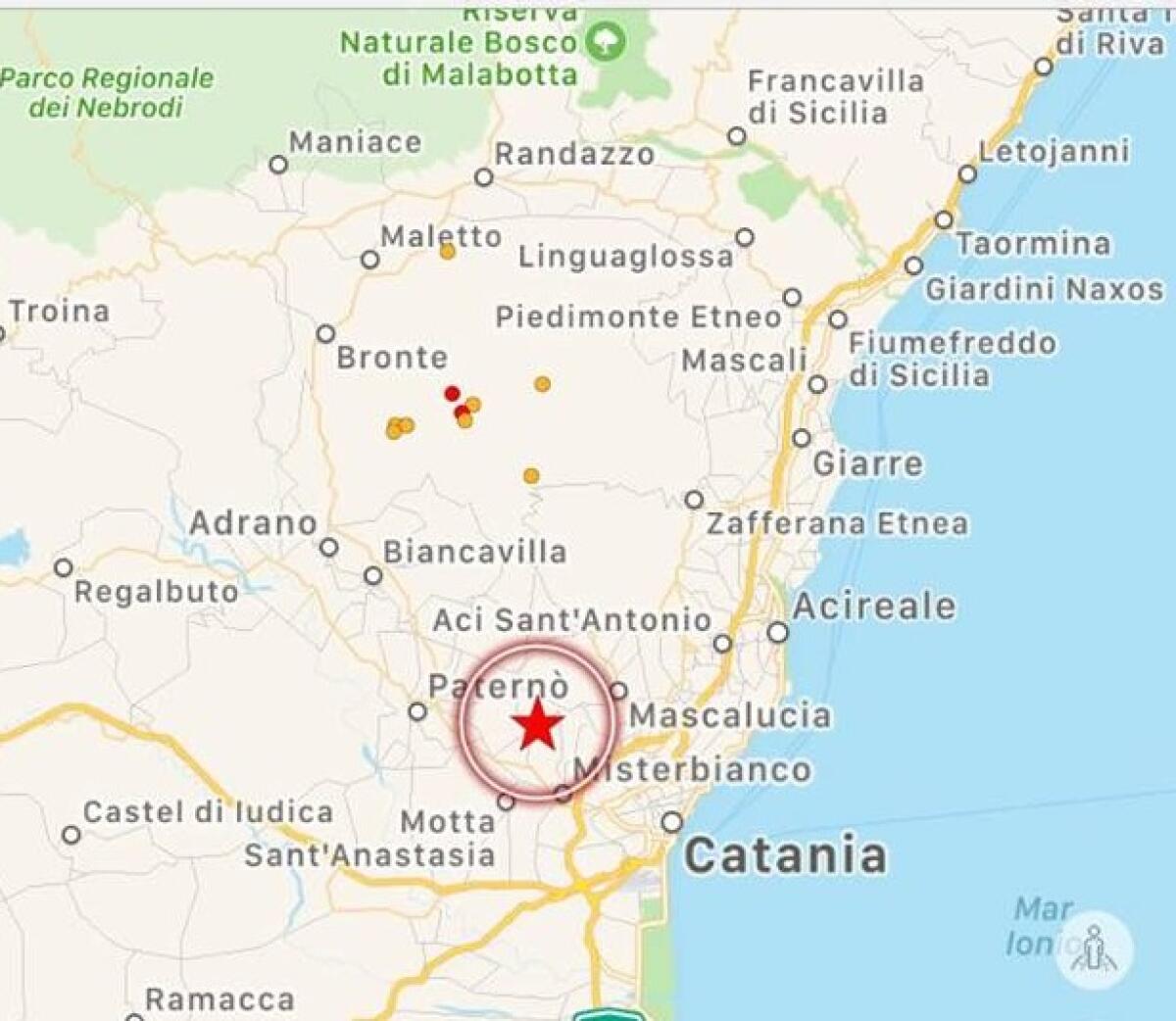 FORTE SCOSSA DI TERREMOTO AVVERTITA NEL CATANESE - 