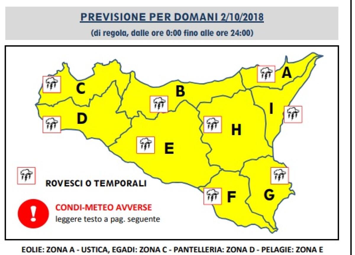 MALTEMPO: PIOGGE E TEMPORALI IN ARRIVO AL SUD, ALLERTA GIALLA PER LA GIORNATA DI DOMANI - 