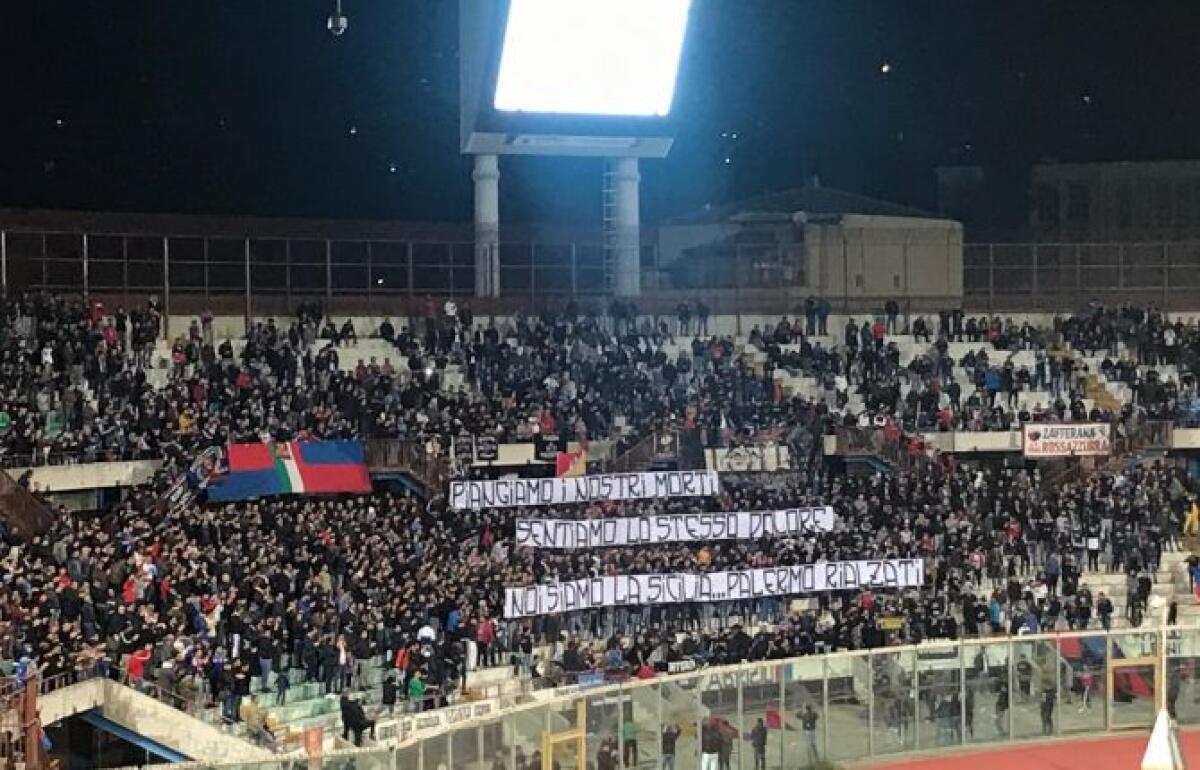 IL CATANIA PIANGE I MORTI DI CASTELDACCIA: “PALERMO RIALZATI” - 