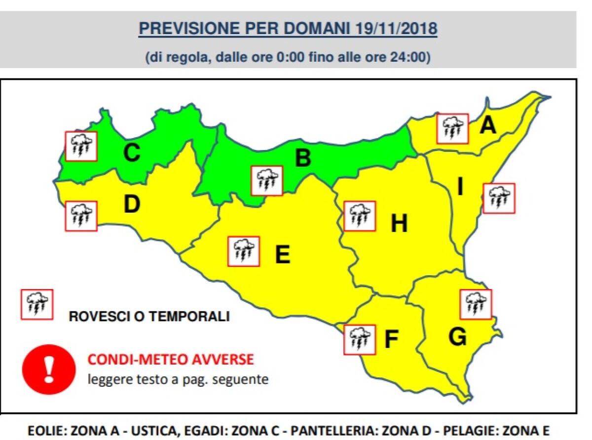 METEO: PER DOMANI EMANATA L' ALLERTA 'GIALLA' - 