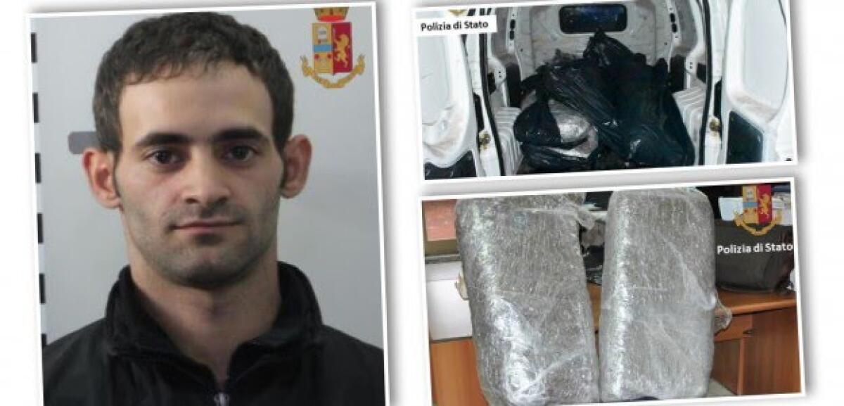 BLOCCATO ADRANITA CON 50 CHILI DI MARIJUANA ALL’IMBARCO DEI TRAGHETTI - 