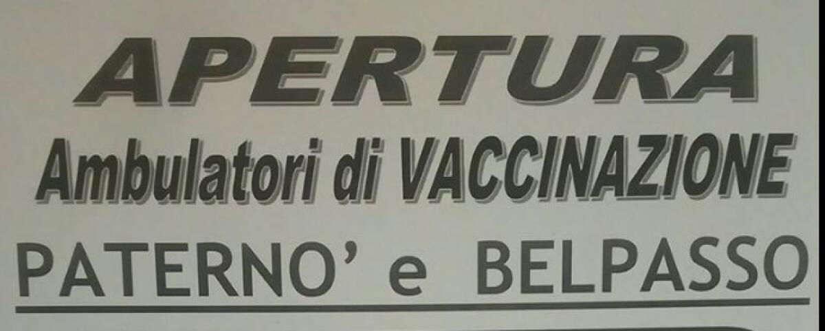 PATERNO': NUOVI ORARI DEGLI AMBULATORI PER LE VACCINAZIONI - 