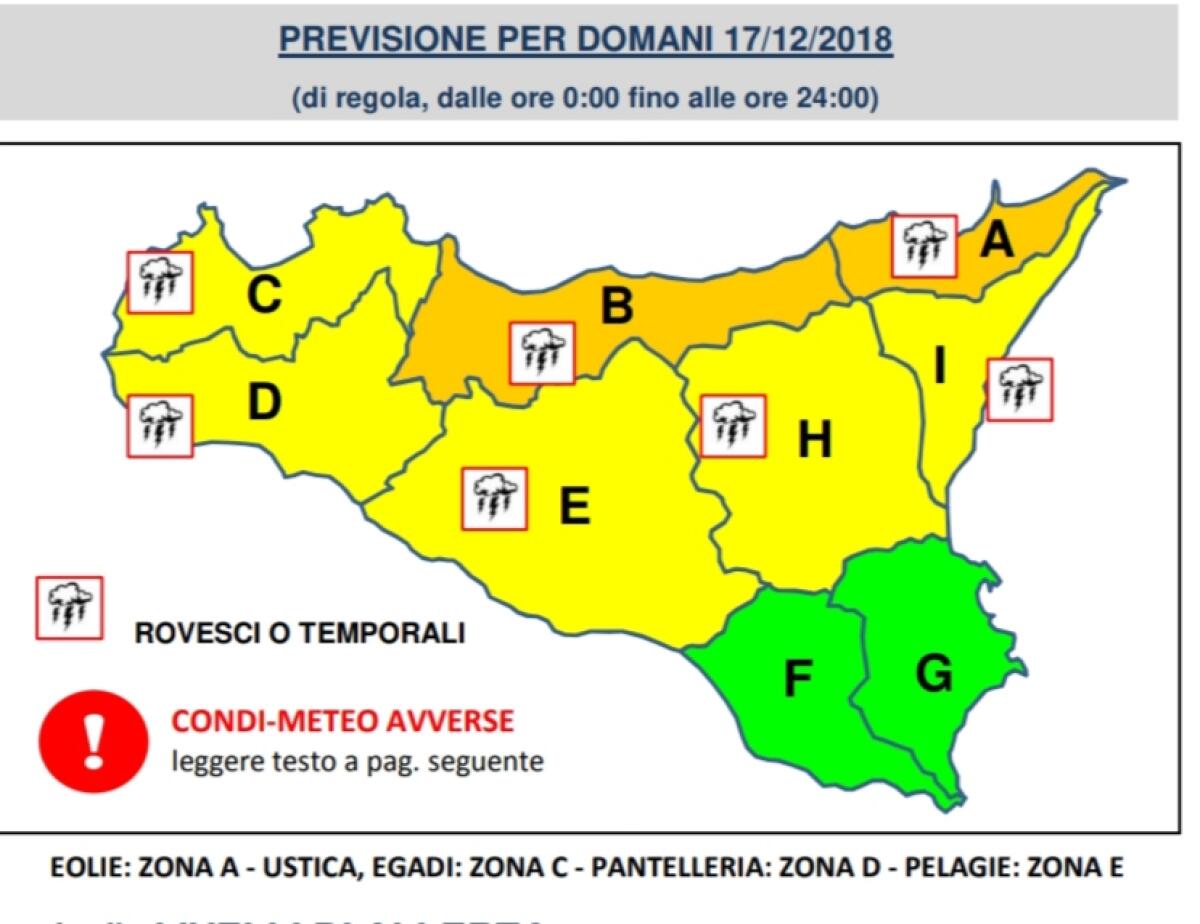 PROTEZIONE CIVILE: “ALLERTA METEO IN SICILIA, RISCHIO BURRASCA E ALLAGAMENTI” - 