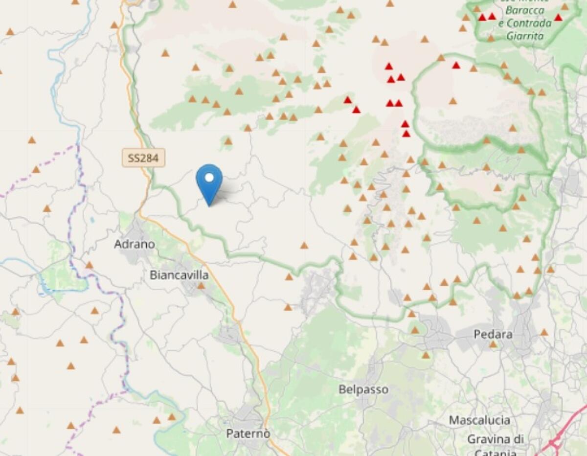 SCOSSA DI TERREMOTO CON EPICENTRO A BIANCAVILLA ALLE ORE 9.01 - 