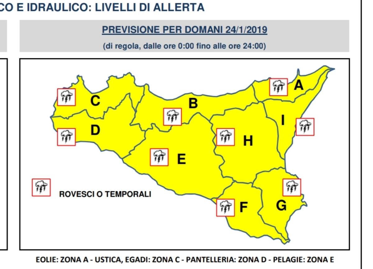 METEO: ALLERTA GIALLA PER LA GIORNATA DI DOMANI - 