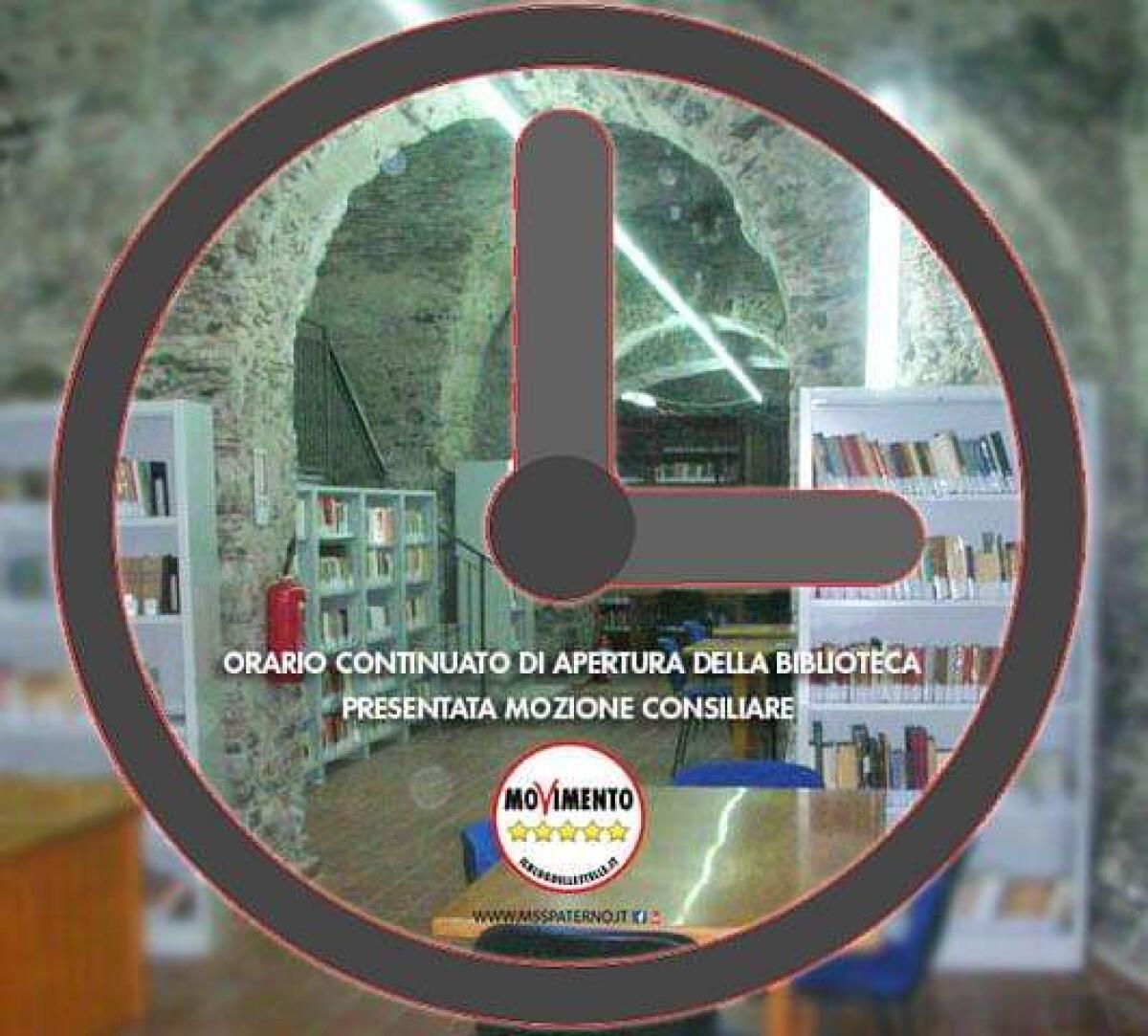 PATERNO', IL MOVIMENTO 5 STELLE CHIEDE UNA MAGGIORE FRUIZIONE DELLA BIBLIOTECA - 