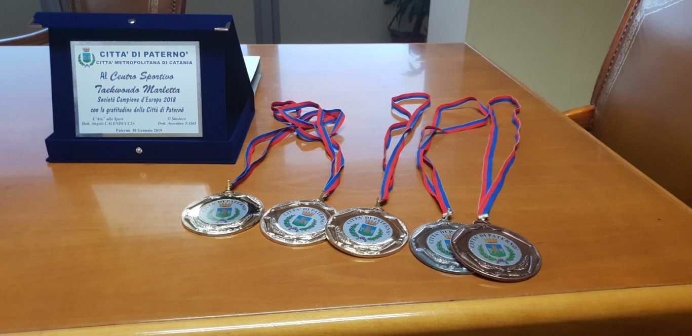 PREMIATI DAL SINDACO I GIOVANI DEL CENTRO SPORTIVO TAEKWONDO MARLETTA