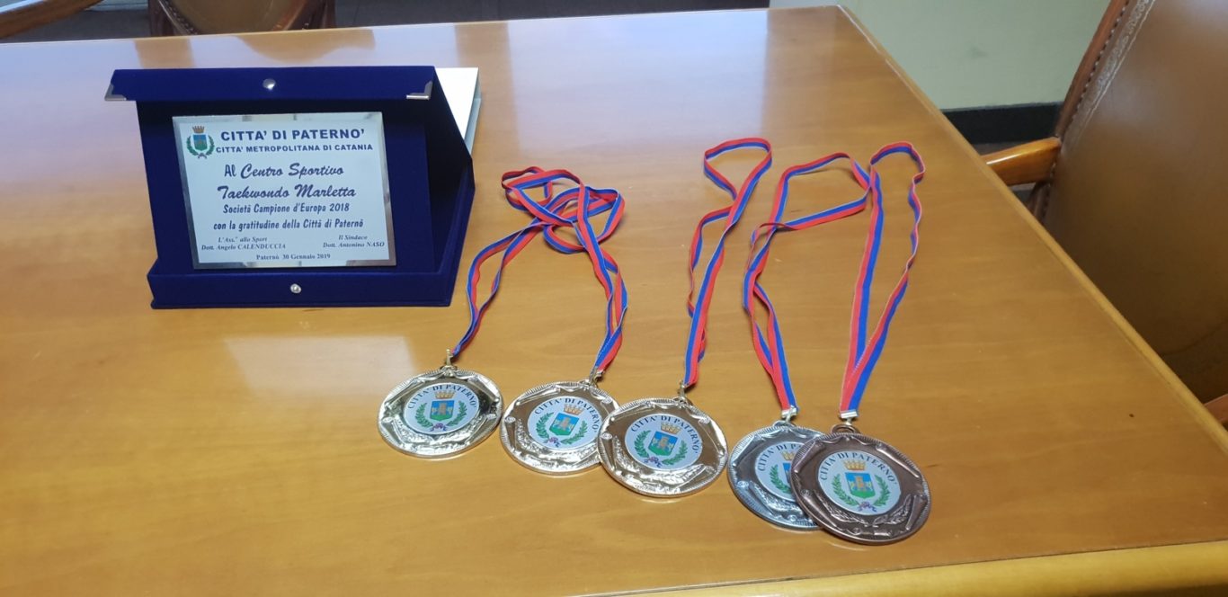 PREMIATI DAL SINDACO I GIOVANI DEL CENTRO SPORTIVO TAEKWONDO MARLETTA