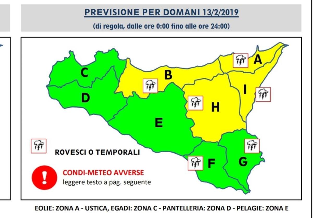 VENTI DI BURRASCA E ALLERTA GIALLA PER LA GIORNATA DI DOMANI - 