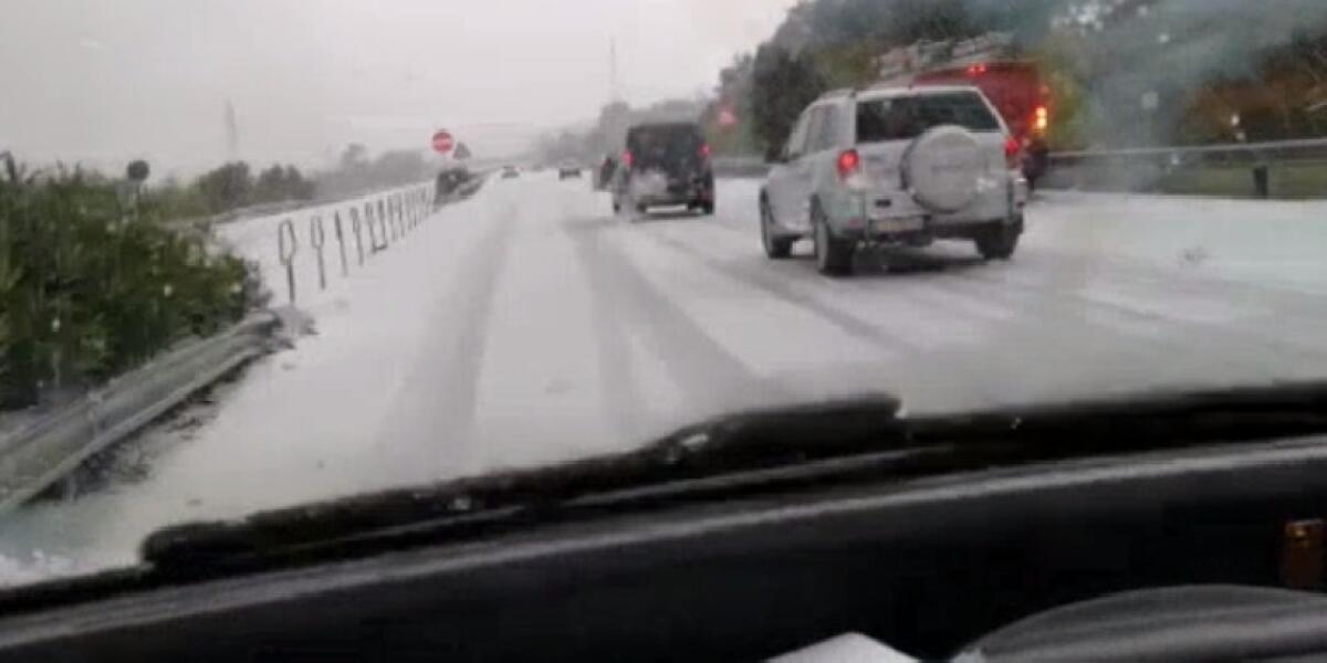 BUFERA DI NEVE SULLA CATANIA-SIRACUSA - 