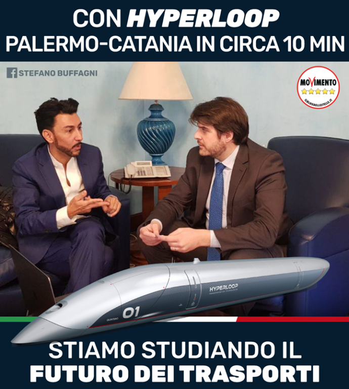 SI CHIAMA HYPERLOOP IL TRENO CHE COLLEGA PALERMO A CATANIA IN 10 MINUTI