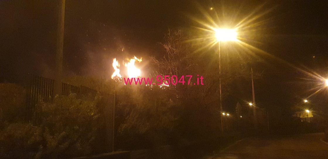 SANTA MARIA DI LICODIA: A FUOCO STERPAGLIE DENTRO LA STAZIONE