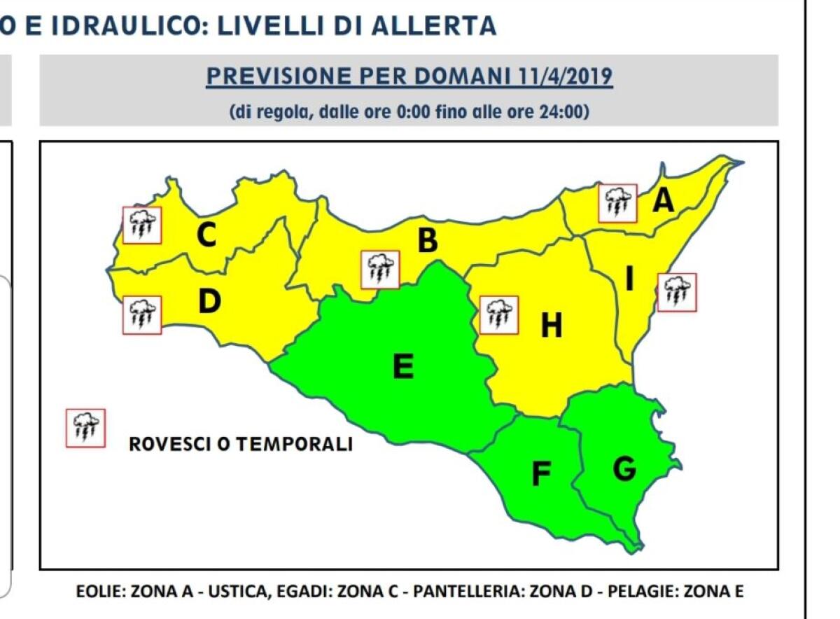 ALLERTA GIALLA PER LA GIORNATA DI DOMANI - 