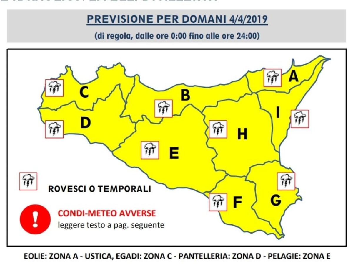 MALTEMPO, DOMANI ALLERTA GIALLA, FORTI VENTI E TEMPORALI IN ARRIVO - 