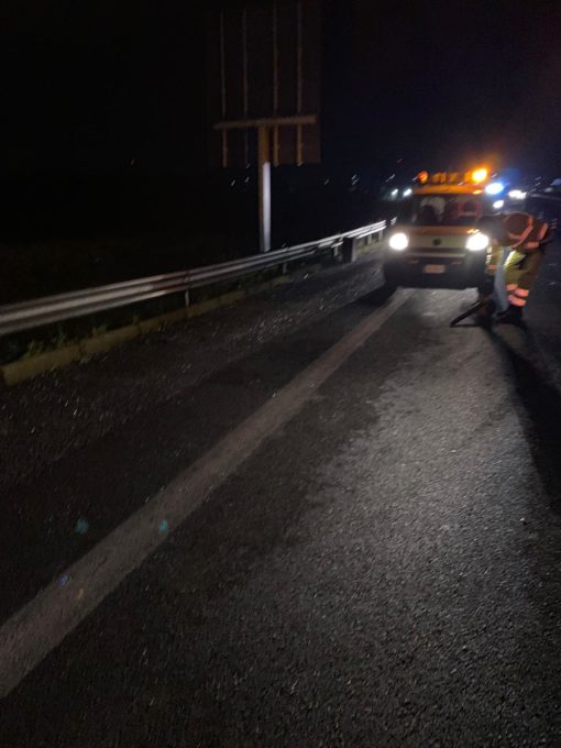 TRAGEDIA SFIORATA QUESTA NOTTE SULL'A19