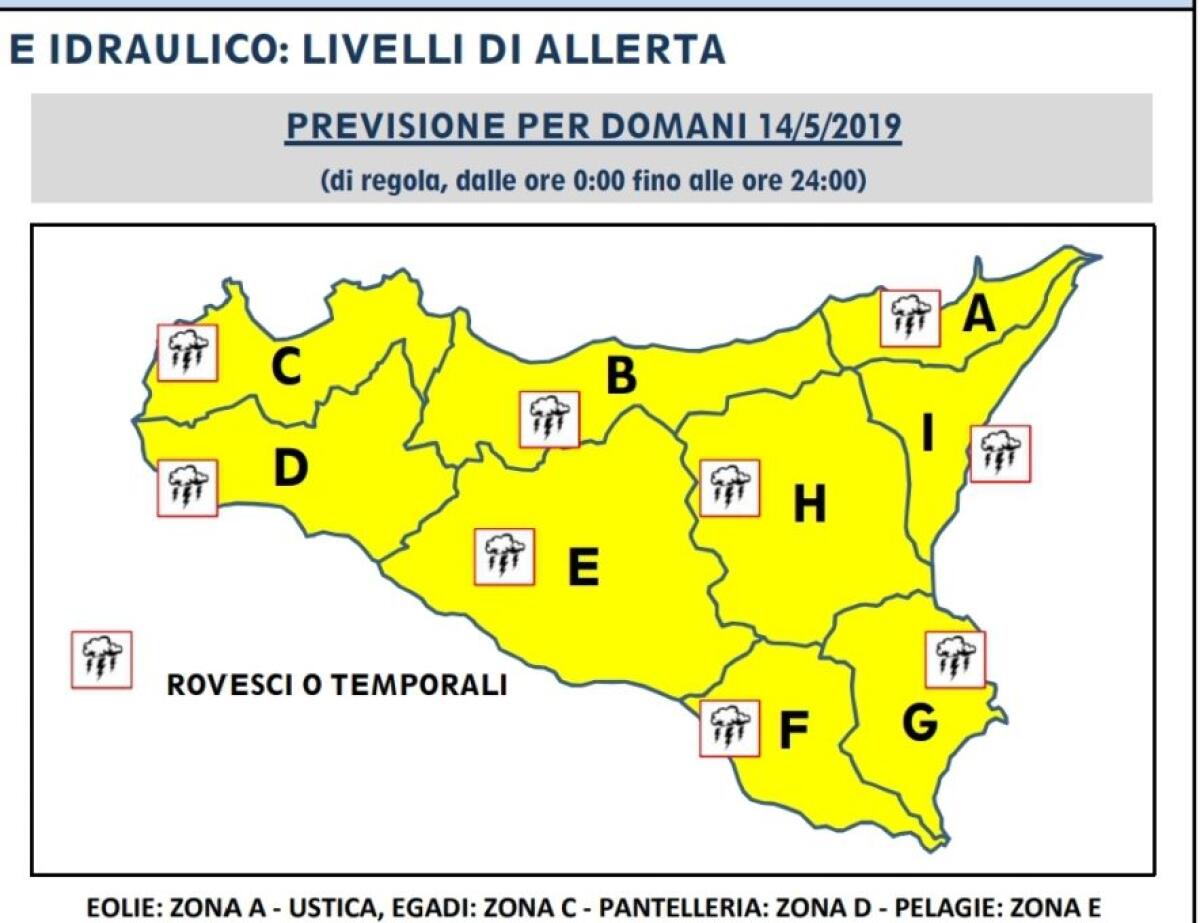 ALLERTA GIALLA PER TUTTA LA REGIONE, PER LA GIORNATA DI DOMANI - 