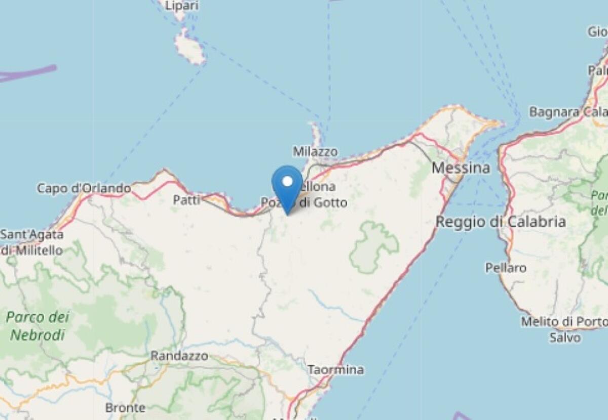 SCOSSA DI TERREMOTO NEL MESSINESE AVVERTITA DALLA POPOLAZIONE ALLE ORE 23.01 - 