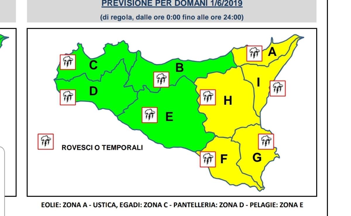 RITORNA IL MALTEMPO, ALLERTA GIALLA PER LA GIORNATA DI DOMANI - 