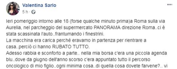 LE RUBANO L’AGENDA CON LE CURE PER IL FIGLIO MALATO DI TUMORE, ECCO IL DISPERATO APPELLO DI UNA MAMMA CALABRESE: “RESTITUITEMELA”