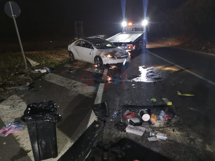 MISTERBIANCO: PERDE IL CONTROLLO E SI RIBALTA, FERITO IL CONDUCENTE