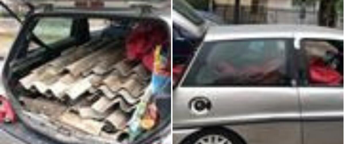 FERMATA MACCHINA CON 30 CHILI DI ETERNIT A BORDO: DENUNCIATO 39ENNE - 