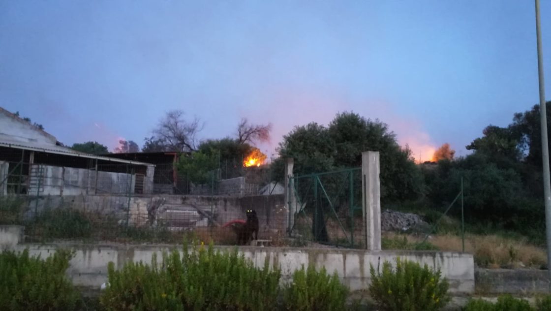 PATERNÒ: AMPIO INCENDIO DI STERPAGLIE IN ZONA SALINELLE