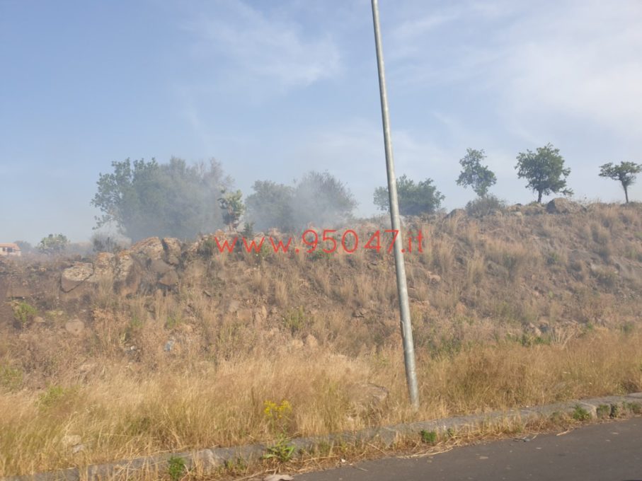 PATERNÒ: ENNESIMO INCENDIO DI STERPAGLIE, VVFF SUL POSTO