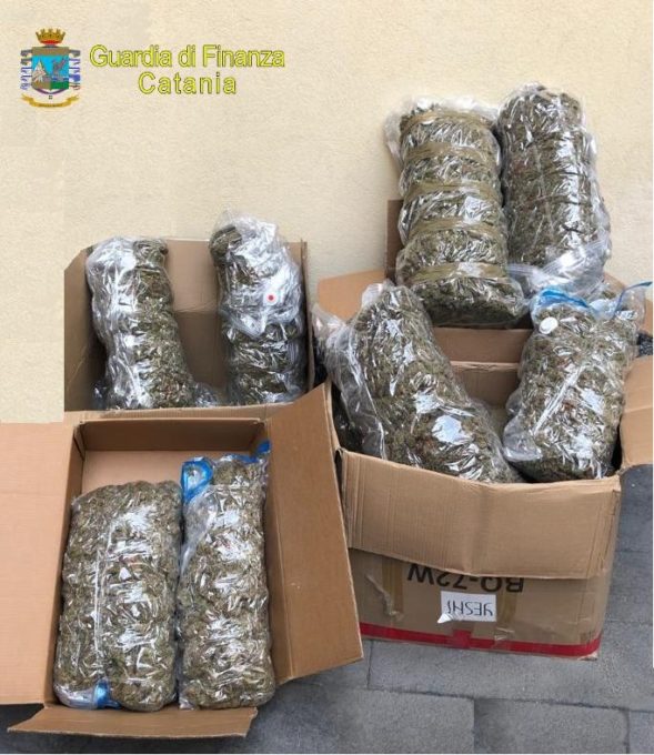 PALAGONIA: SEQUESTRATI 134 KG DI MARIJUANA, ARRESTATO UN CORRIERE