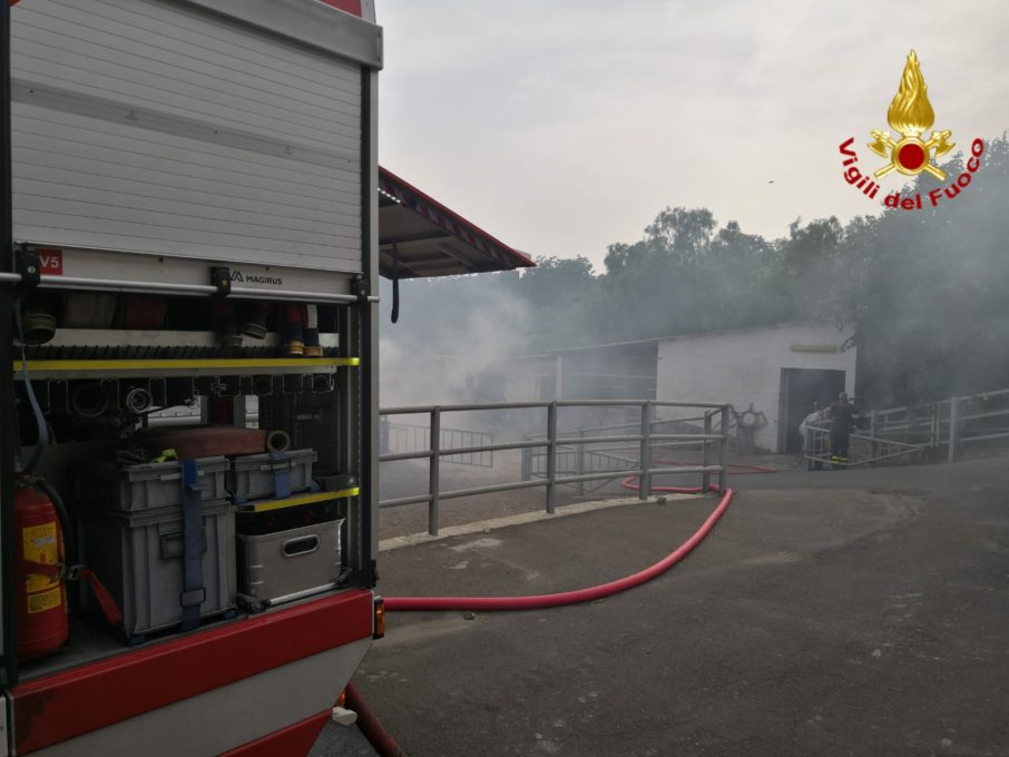 ACI CATENA, UN INCENDIO HA DISTRUTTO UN FIENILE SESSANTA BOVINI IN PERICOLO SALVATI DAI POMPIERI