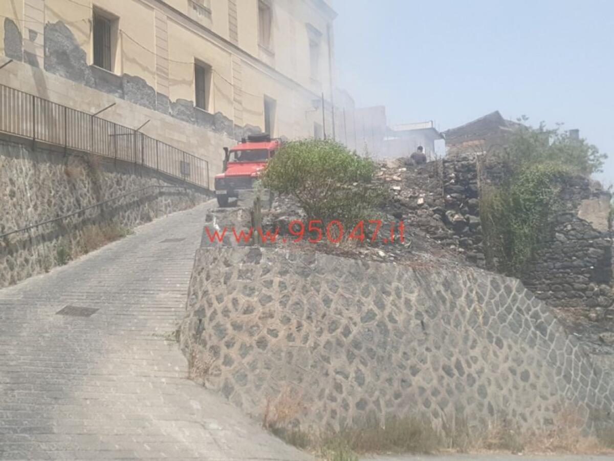 INCENDIO DI STERPAGLIE ALLA COLLINA STORICA - 