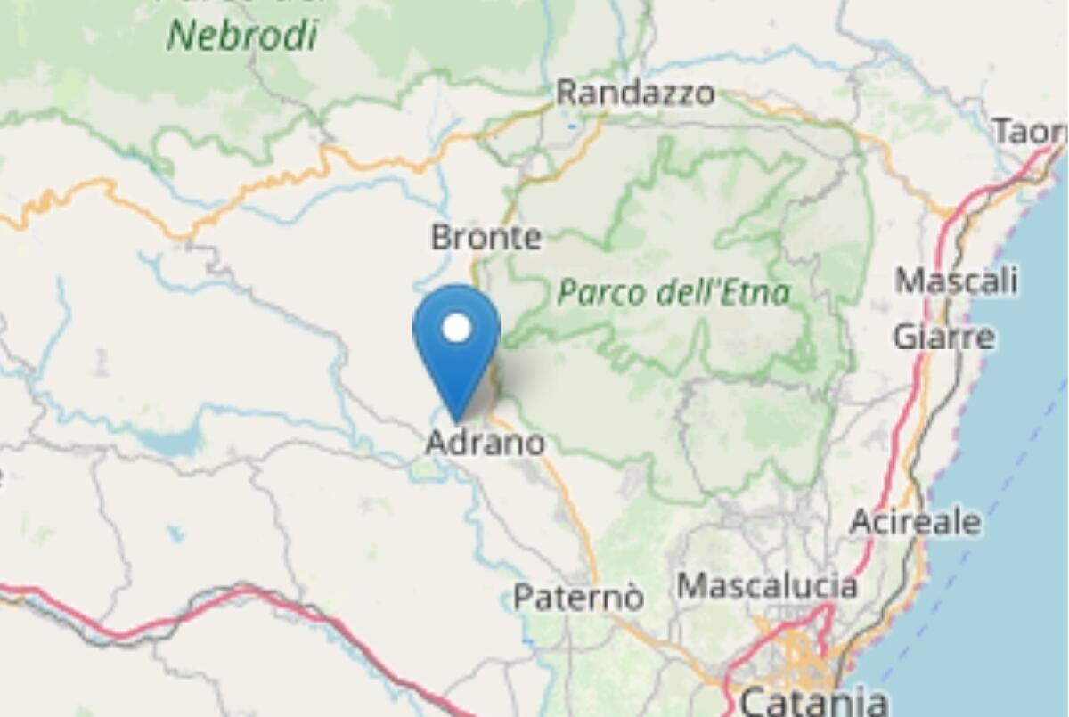 SCOSSA DI TERREMOTO MAGNITUDO .3.4 CON EPICENTRO ADRANO - 