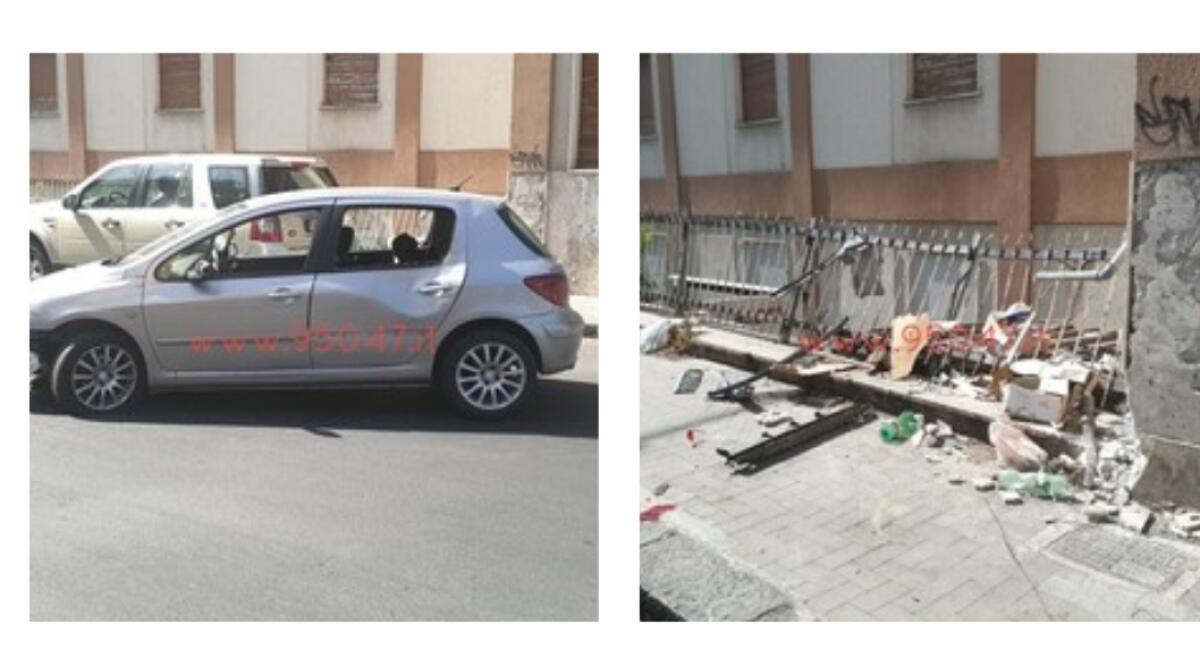 PATERNÒ: AUTO FUORI CONTROLLO, SI SCHIANTA CONTRO MURO - 