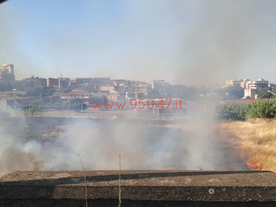 PATERNO': INCENDIO AL CORSO ITALIA, A FUOCO ROVI E STERPAGLIE