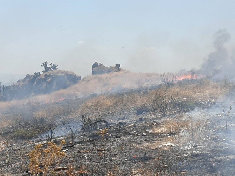 PATERNO': INCENDIO DI STERPAGLIE IN VIA GIOVANNI VERGA