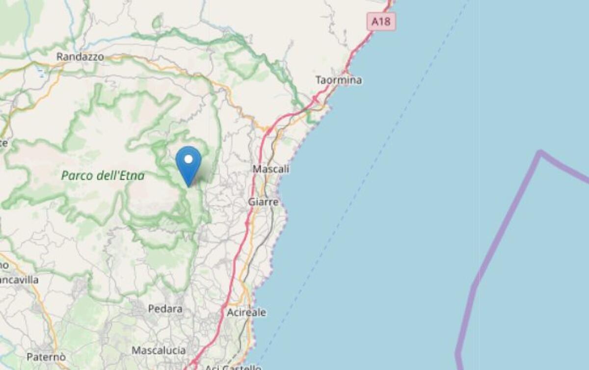 SCOSSA DI TERREMOTO MAGNITUDO 2.8 CON EPICENTRO A MILO - 