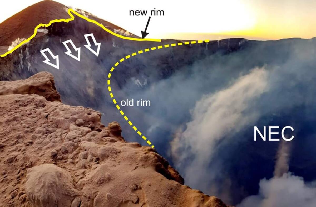 CROLLA UNA PARETE INTERNA DEL CRATERE DI NORD-EST DELL’ETNA - 