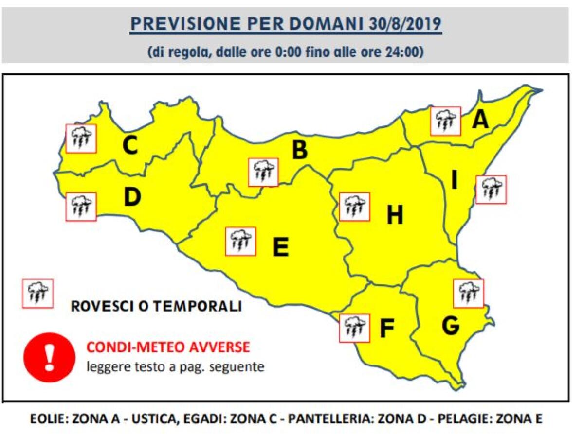 MALTEMPO, ALLERTA GIALLA IN SICILIA: TEMPORALI E LOCALI GRANDINATE - 