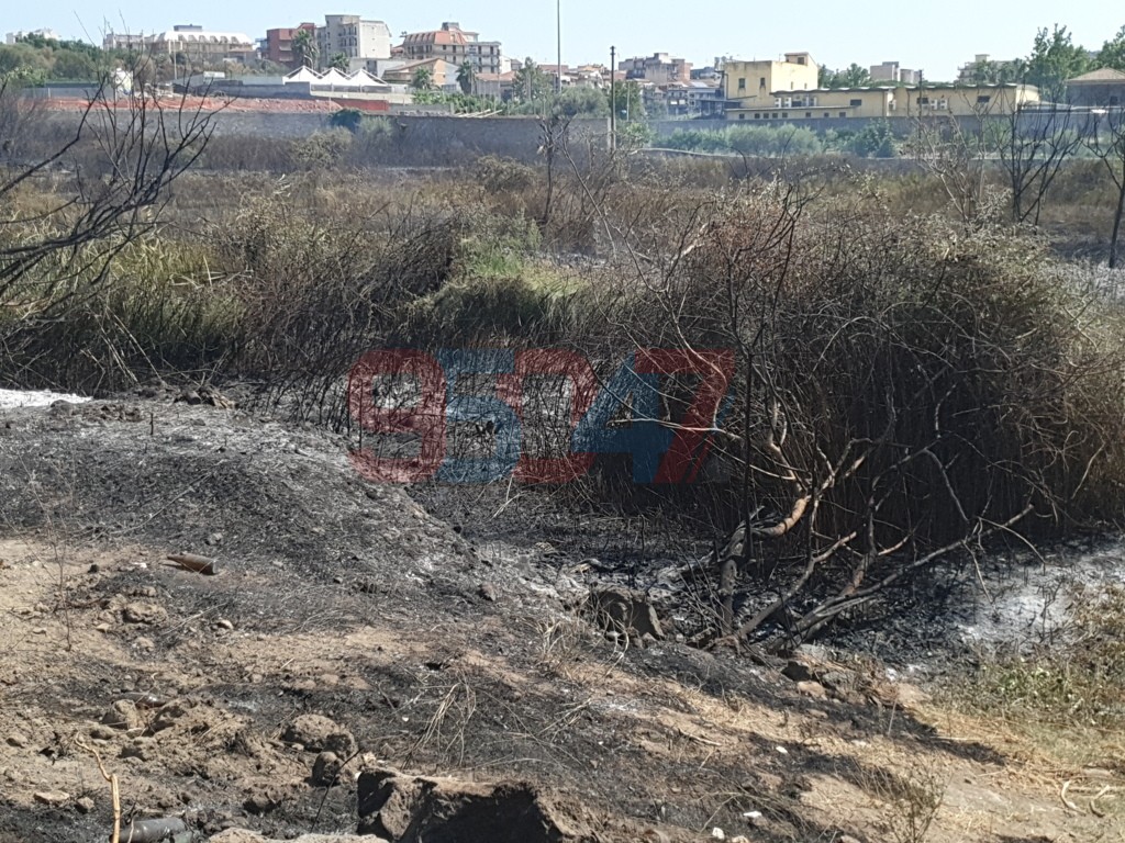 PATERNÒ: AMPIO INCENDIO DI STERPAGLIE IN ZONA SALINELLE - DENSA COLONNA DI FUMO GRIGIO