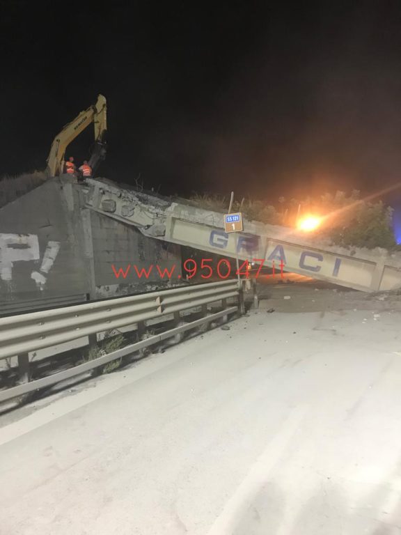SS 121 BLOCCATA PER DEMOLIRE UN PONTE: TRAFFICO NEL CAOS, PROBLEMI PER QUALCHE GIORNO