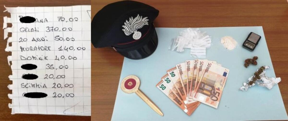 ACI SANT'ANTONIO, COPPIA DI SPACCIATORI CON 'PIZZINO' COI NOMI DEI CLIENTI - 