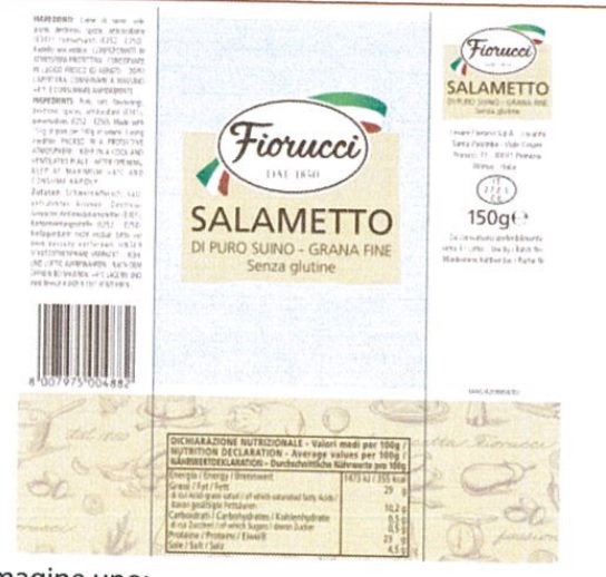 IL MINISTERO RITIRA LOTTI DI SALAME E SALAMETTO FIORUCCI