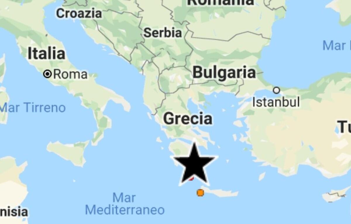 POTENTE SCOSSA NEL MEDITERRANEO, CON EPICENTRO A CRETA DI  MAGNITUDO 6, AVVERTITA ANCHE AL SUD ITALIA - 