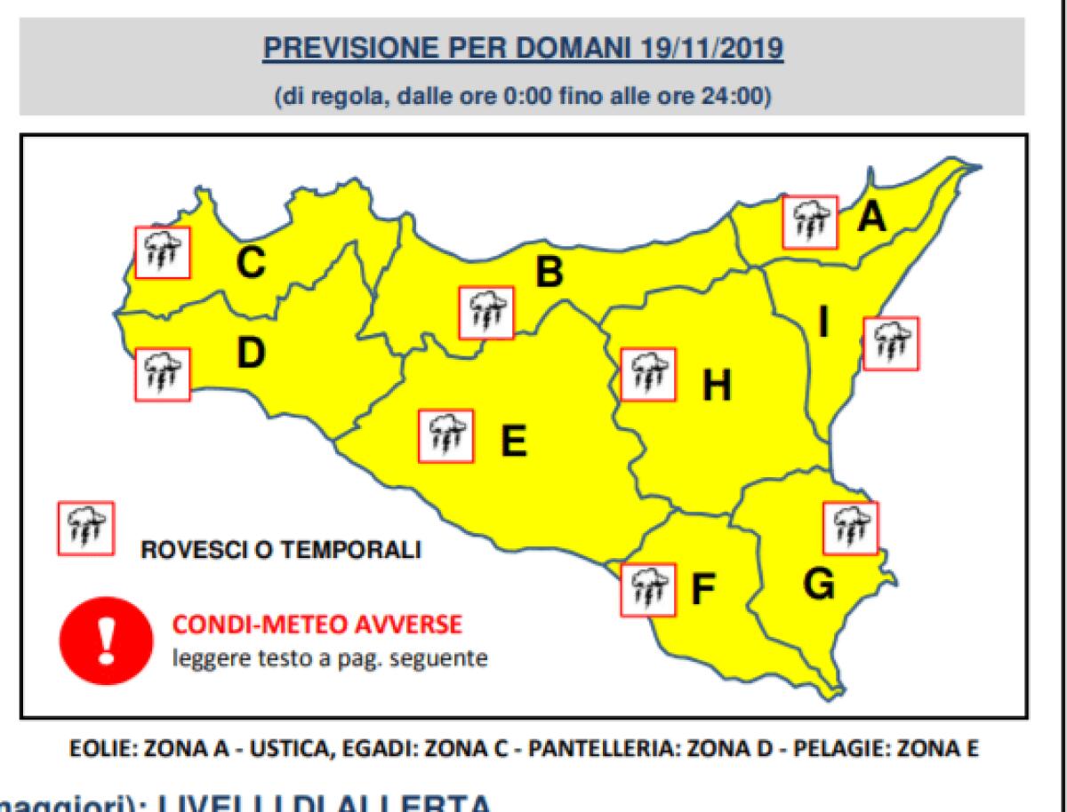 TORNANO I TEMPORALI: DIRAMATA “ALLERTA GIALLA” PER TUTTA LA SICILIA - 