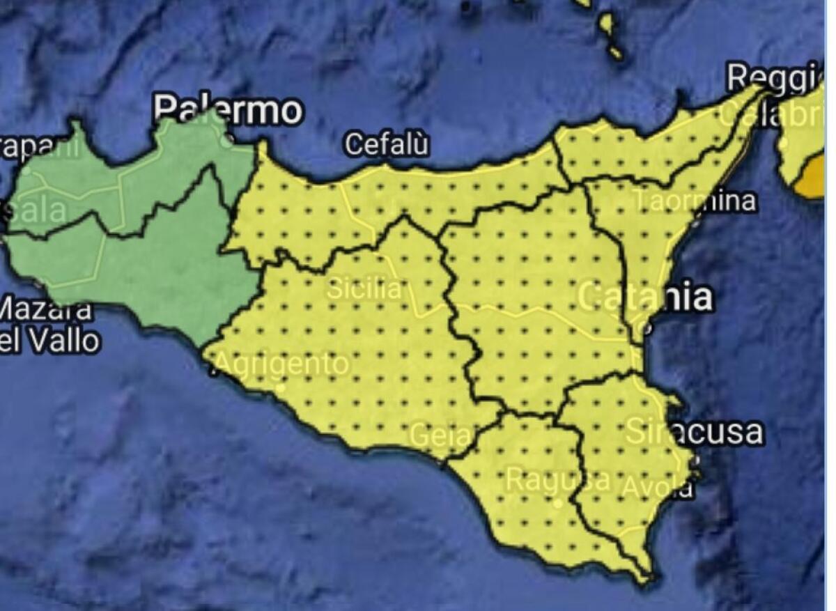 DIRAMATA “ALLERTA GIALLA” PER LA GIORNATA DI OGGI : IL BOLLETTINO DELLA PROTEZIONE CIVILE - 