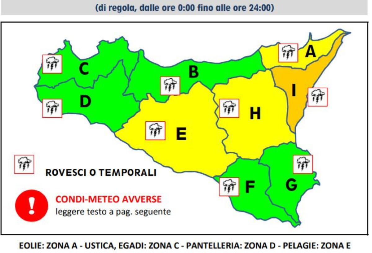 ALLERTA ARANCIONE PER GIOVEDÌ 19 DICEMBRE SU CATANIA E MESSINA - 