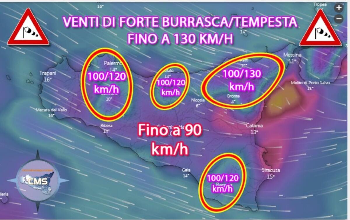 AVVISO METEO: TEMPESTA DI MAESTRALE RAFFICHE FINO A 130 KM/H E MAREGGIATE CON ONDE FINO A 6/7 METRI - 